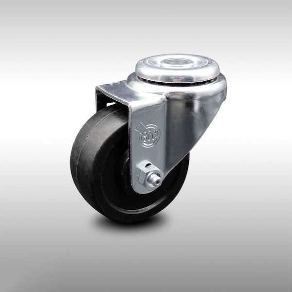 Service Caster 3.5 Inch SS Soft Rubber Wheel Swivel Bolt Hole Caster SCC-SSBH20S3514-SRS - main